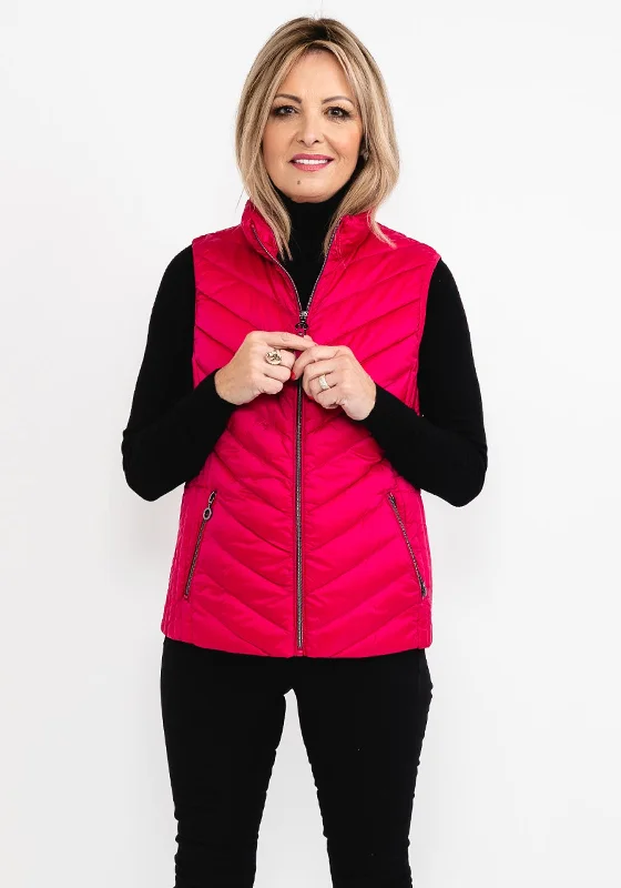 Frandsen Quilted Short Gilet, Fuchsia