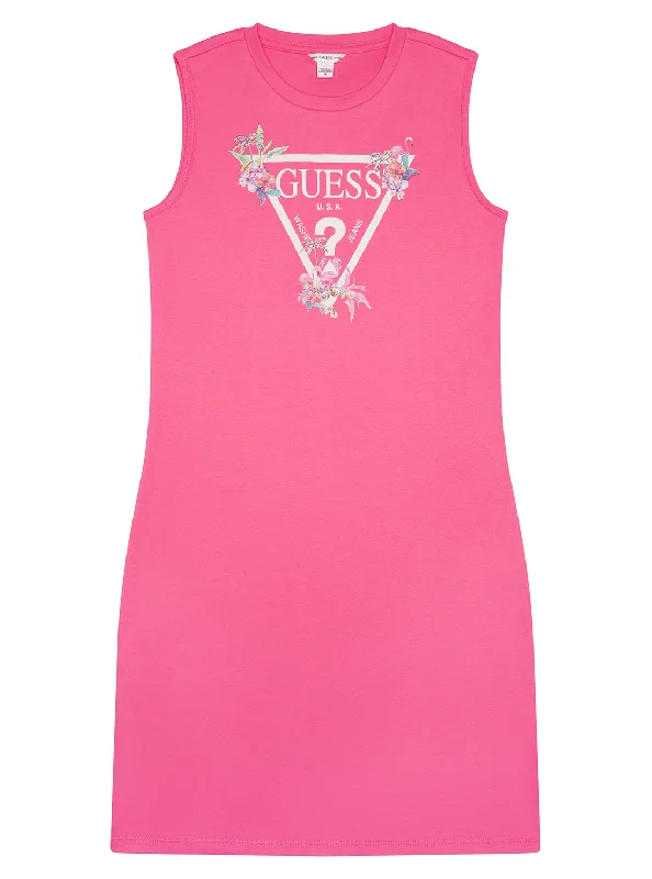 Pink Interlock Short Sleeve Dress (7-16)