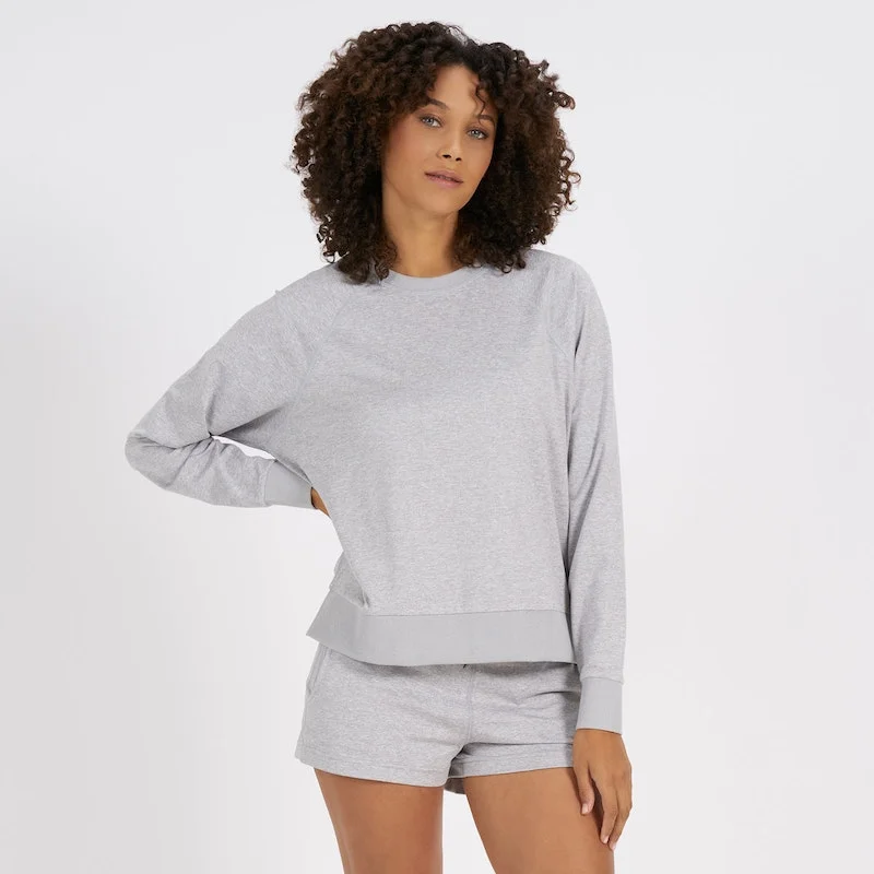 Vuori Long-Sleeve Halo Crew - Pale Grey Heather