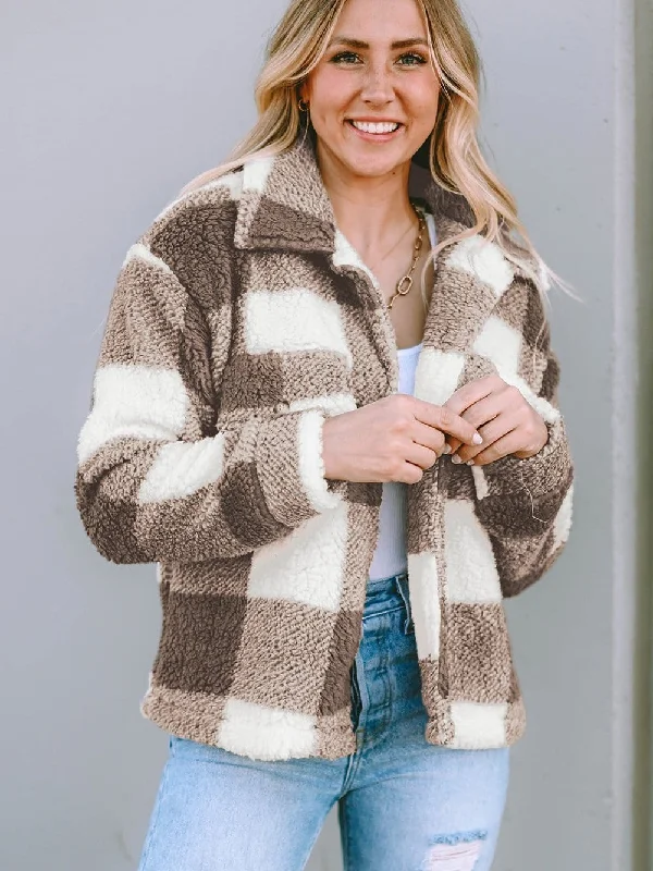 Oversized Plush Sherpa Button-Up Jacket