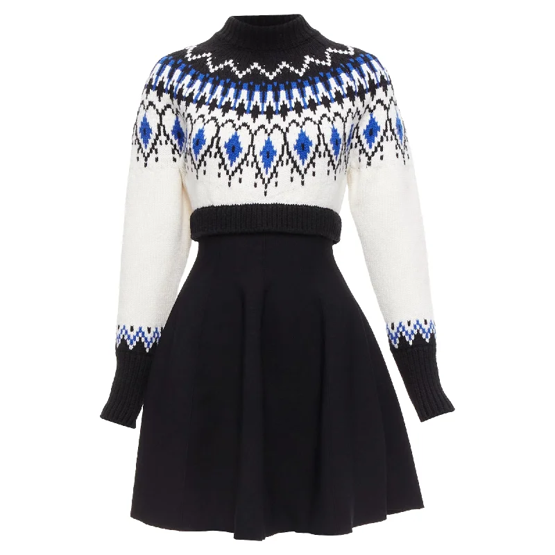 Alexander McQueen wool fairisle long sleeve sweater dress