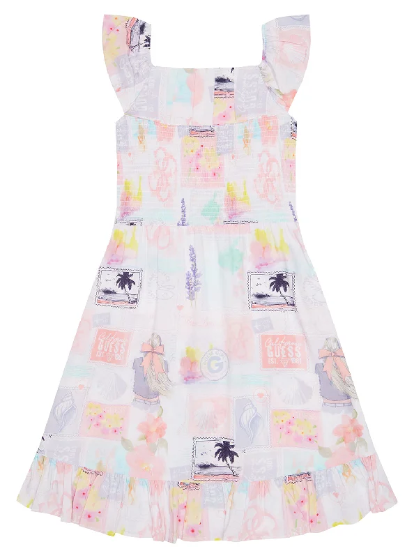 Paradise Print Poplin Dress (7-16)