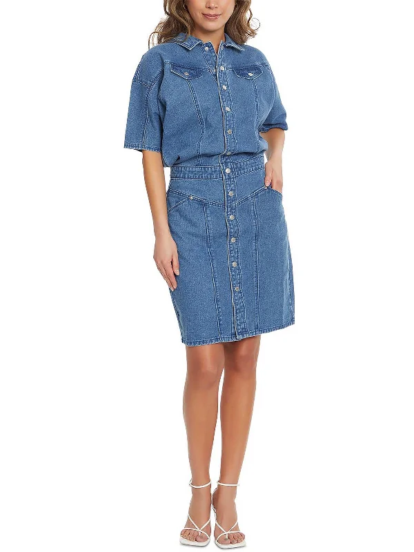 Womens Denim Button Down Shirtdress