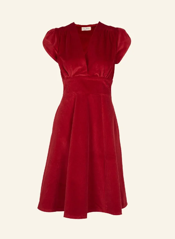 Rita - Claret Velvet Dress