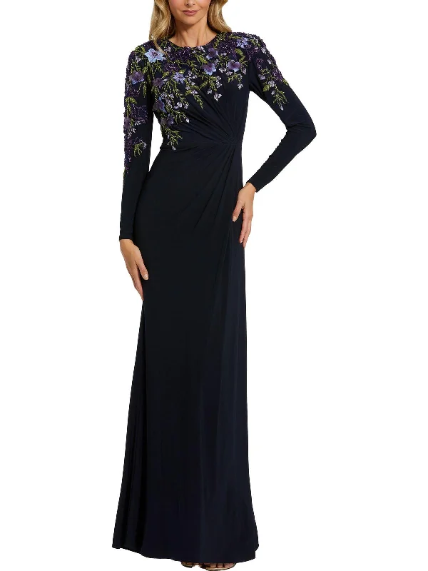 Womens Embellished Formal Evening Dress