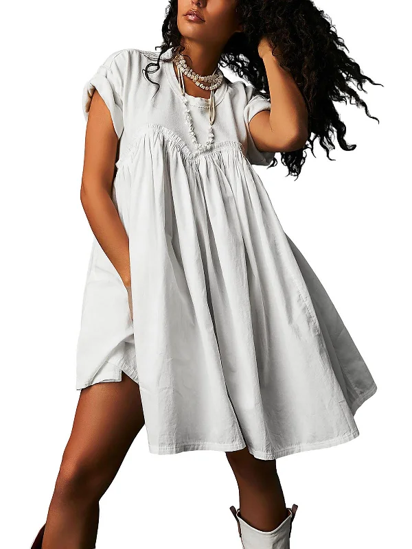 Catalina Womens Cotton Mini Babydoll Dress