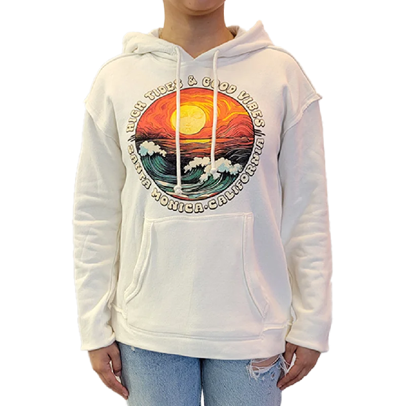 Santa Monica Graphic Wave Scene Pullover - Ivory