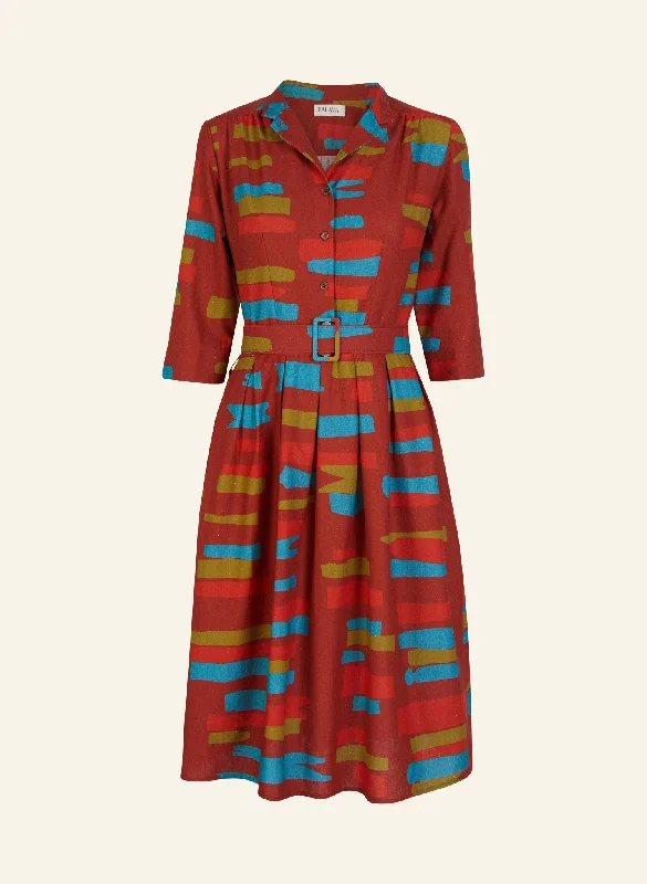 Cynthia Dress - Rust Red Archive