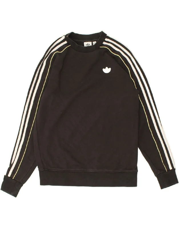 ADIDAS Womens Oversized Sweatshirt Jumper UK 6 XS  Black Cotton