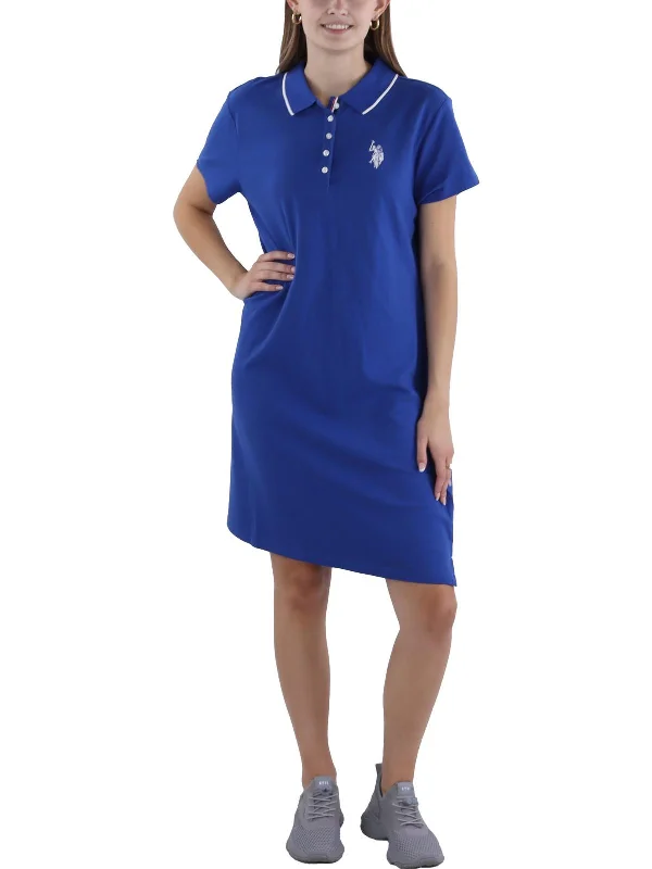 Womens Collared Mini T-Shirt Dress