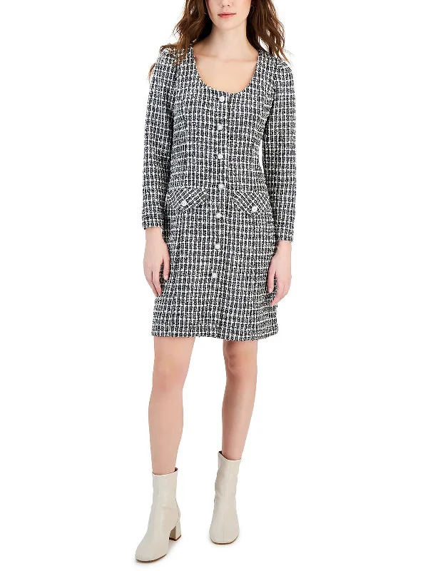 Womens Woven Above Knee Sweaterdress