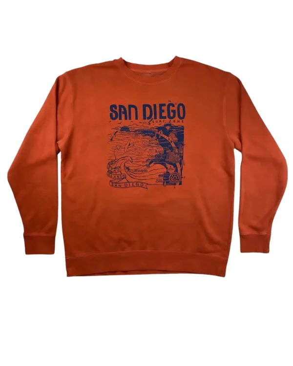 Sun Diego Women's Map Sweatshirt - Amber/Blue