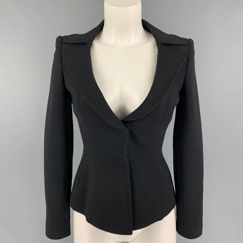 DOLCE & GABBANA Size 4 Black Wool Blend Jacket