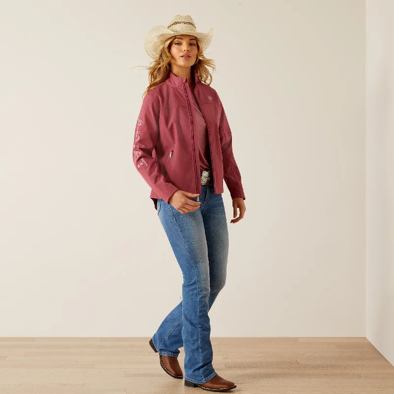 Ladies Ariat Team Dry Rose/Mauve Blur Softshell Jacket - 10055285