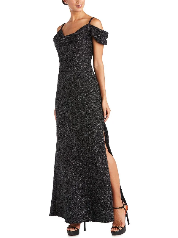 Womens Drapey Maxi Evening Dress