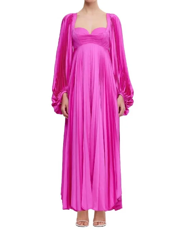 Elkington Midi Dress In Fuchsia