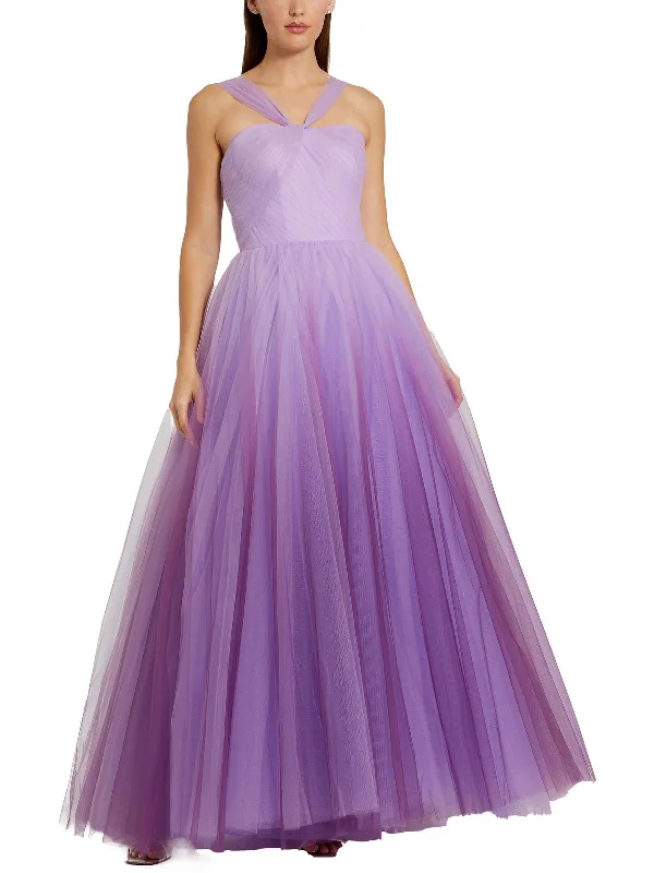 Womens Ombre Halter Evening Dress