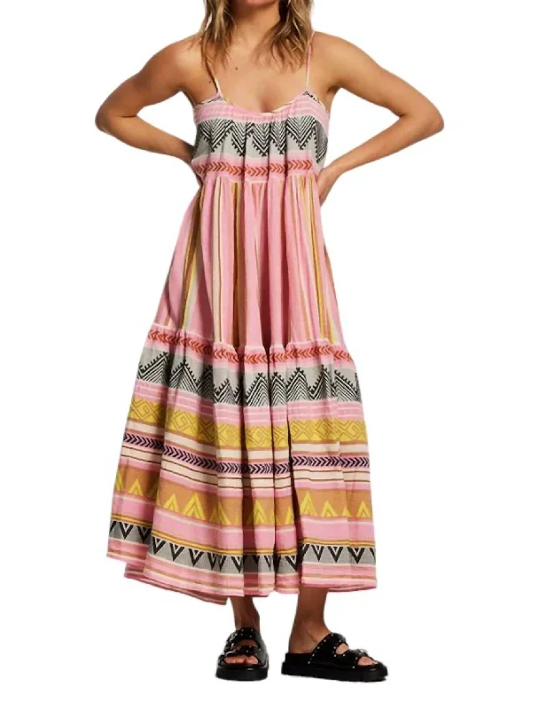 Plaka Dress In Multi Pink