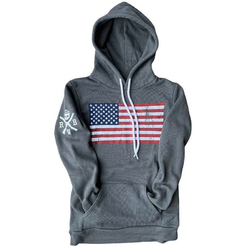 Women's Red White & Blue American Flag Hooded Sweatshirt