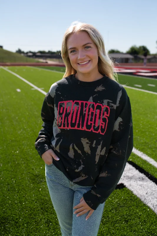 Broncos Bomba Bleached Sweatshirt-Black