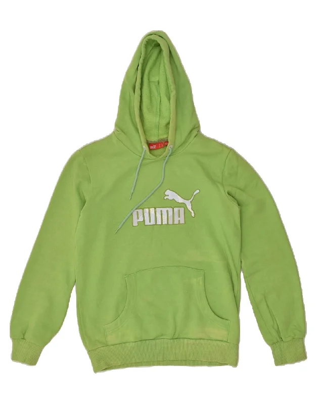 PUMA Womens Graphic Hoodie Jumper UK 10 Small Green