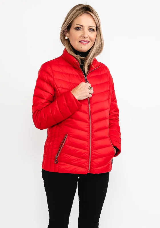 Frandsen Duck Down Quilted Short Jacket, Red