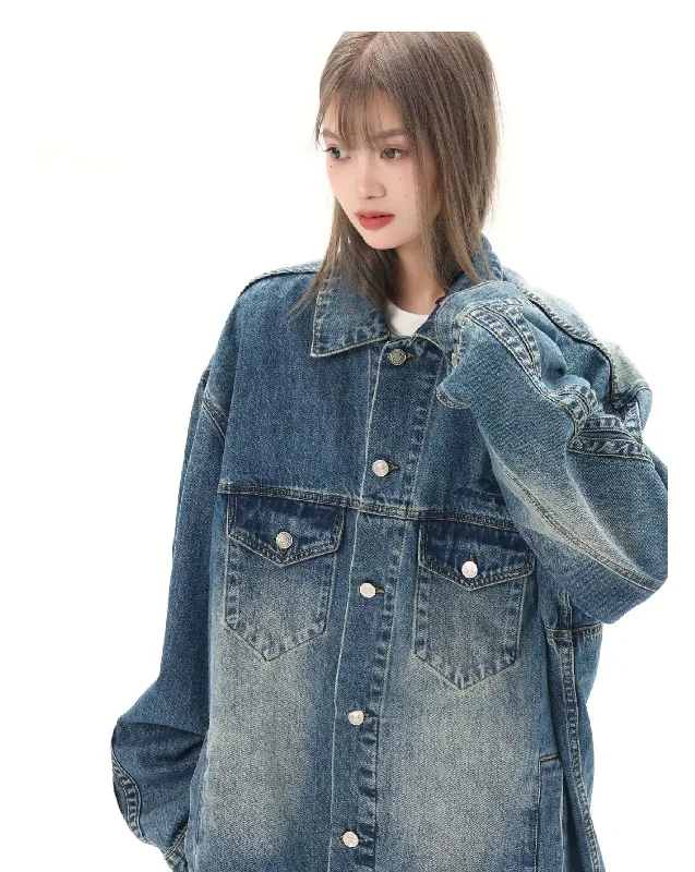 Oversized Denim Jacket With Print