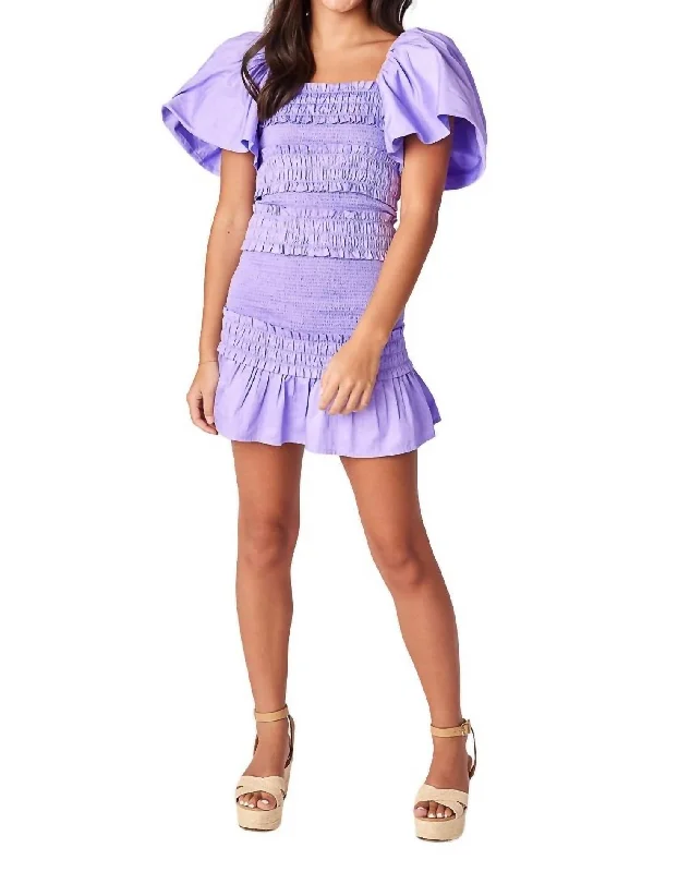 Pixie Smocked Dress In Violet