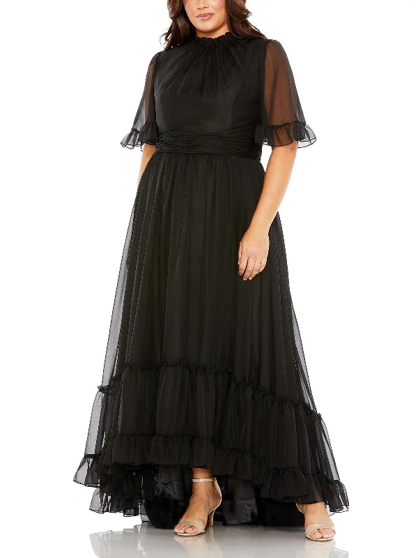 Plus Womens Chiffon Special Occasion Evening Dress