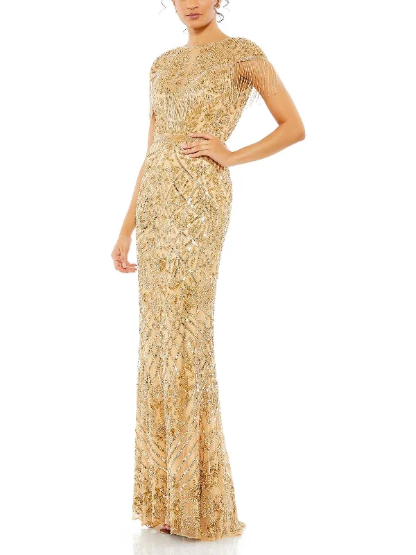 Womens Embellished Formal Evening Dress