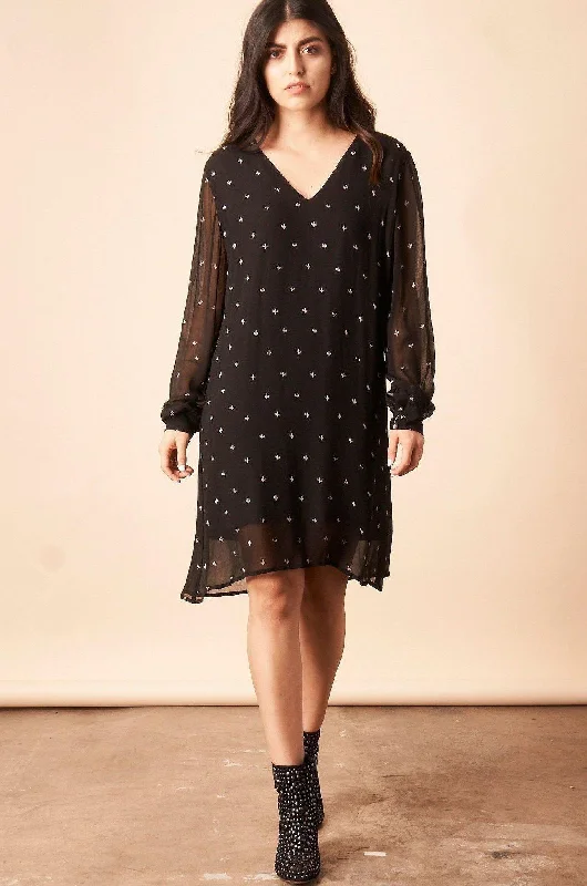 Baby Cacti Shift Dress in Black + Cream