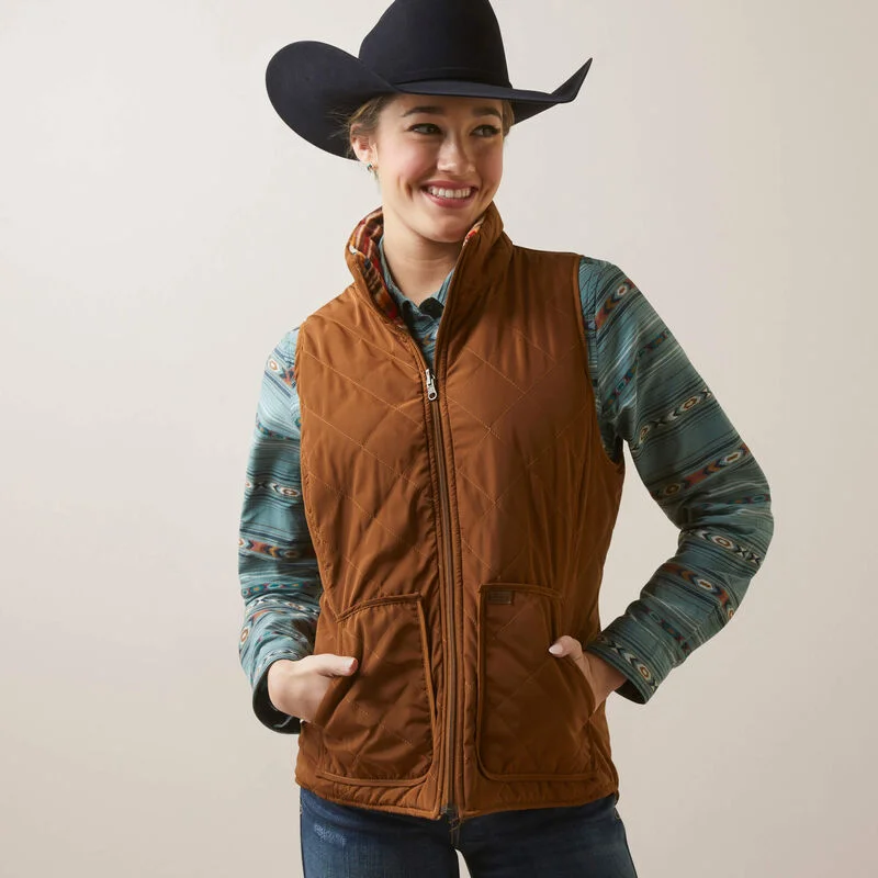 Ladies Ariat Dilon Chimayo Chestnut Horse Vest - 10046059