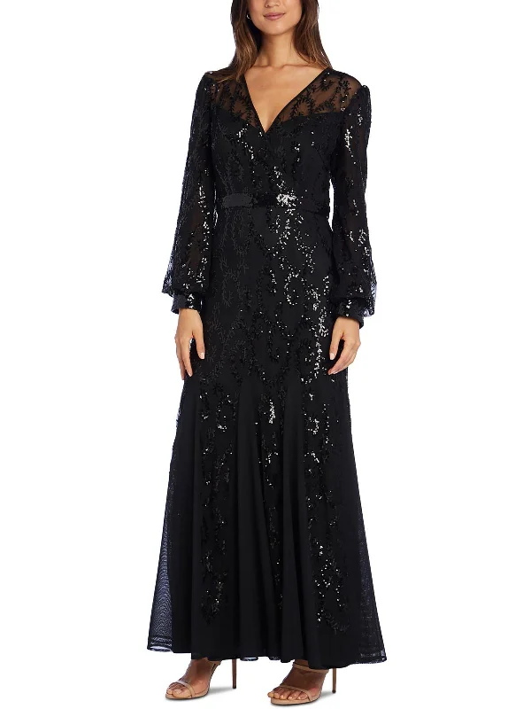 Womens Sequined Long Evening Dress