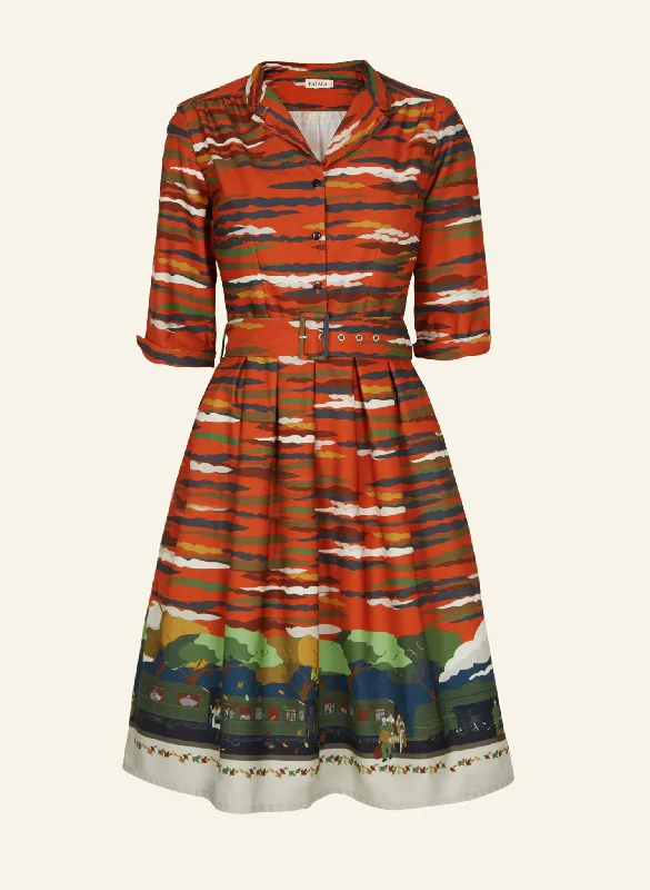 Cynthia Dress - Rust Flying Scotsman