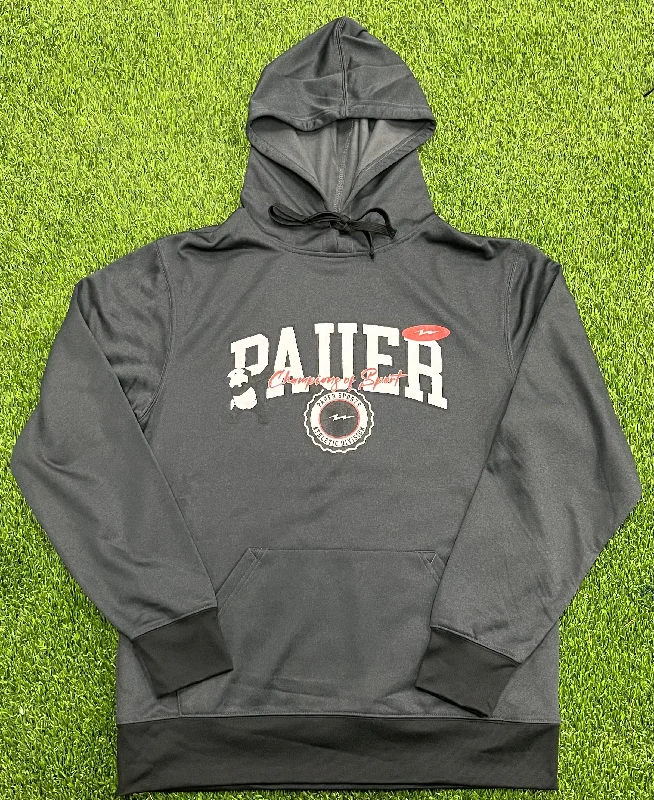 Pauer Panda Dry Fit Lightweight Hooded Sweatshirt Charcoal