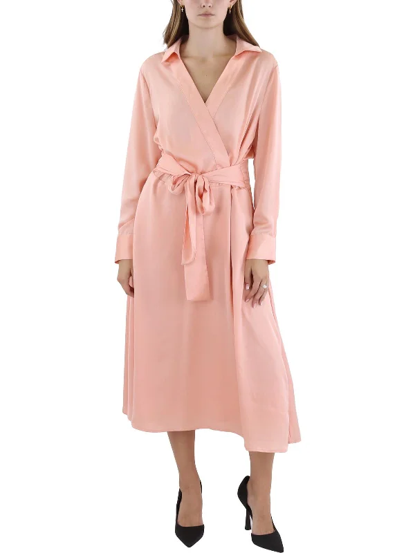 Womens Surplice Long Shirtdress