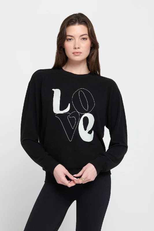 Spiritual Gangster Love Relaxed Savasana Sweater - Black