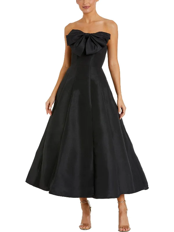 Womens Taffeta Strapless Cocktail And Party Dress