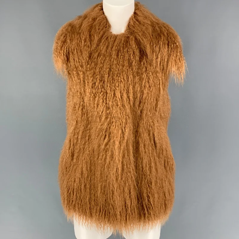 STELLA McCARTNEY 2015 Size XS Brown Faux Fur Vest