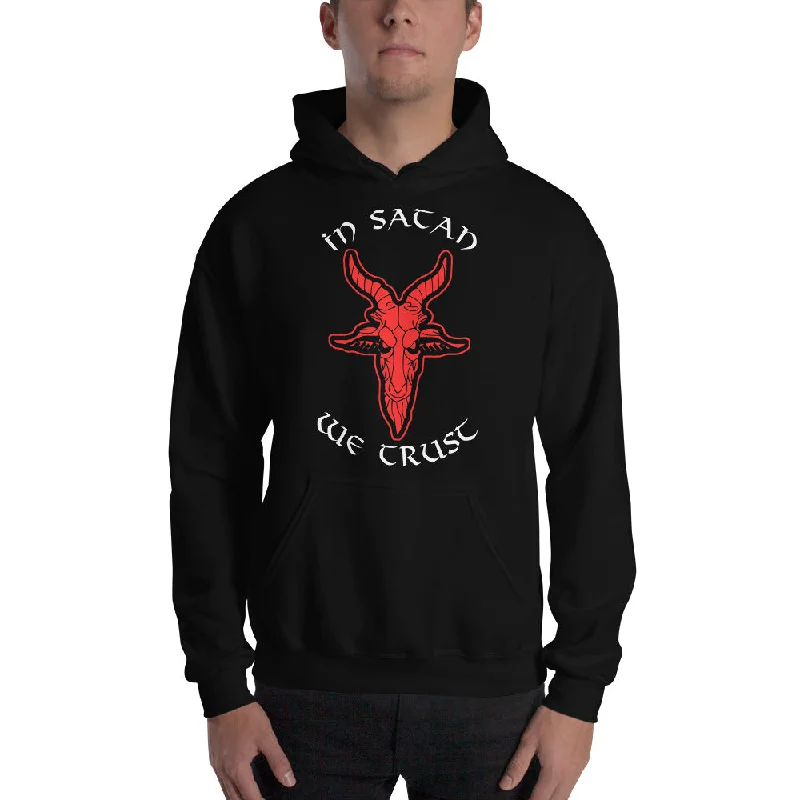 In Satan We Trust 666 Goat Head Occult Unisex Hoodie Sweatshirt