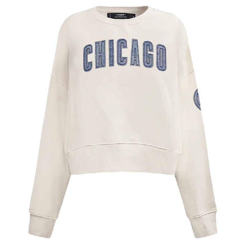 SUDADERA DE CUELLO REDONDO MLB CHICAGO CUBS VARSITY BLUES PARA MUJER