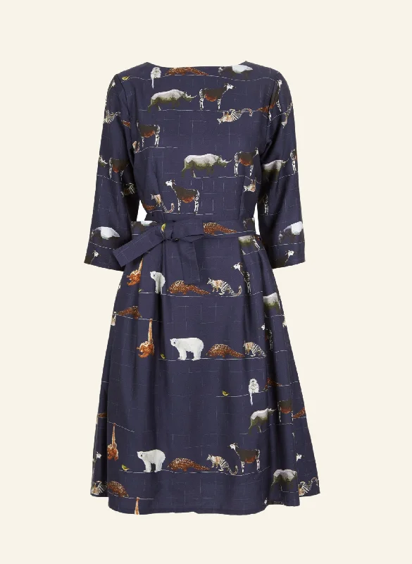 Beatrice Dress - Navy Endangered Animals