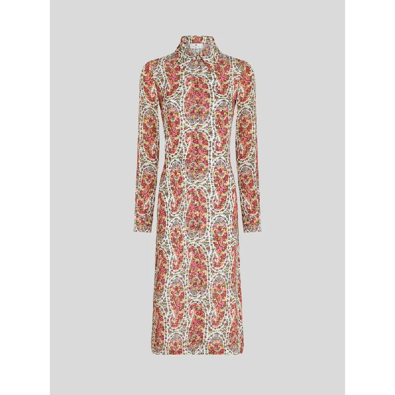 PAISLEY PATTERN SHIRT DRESS