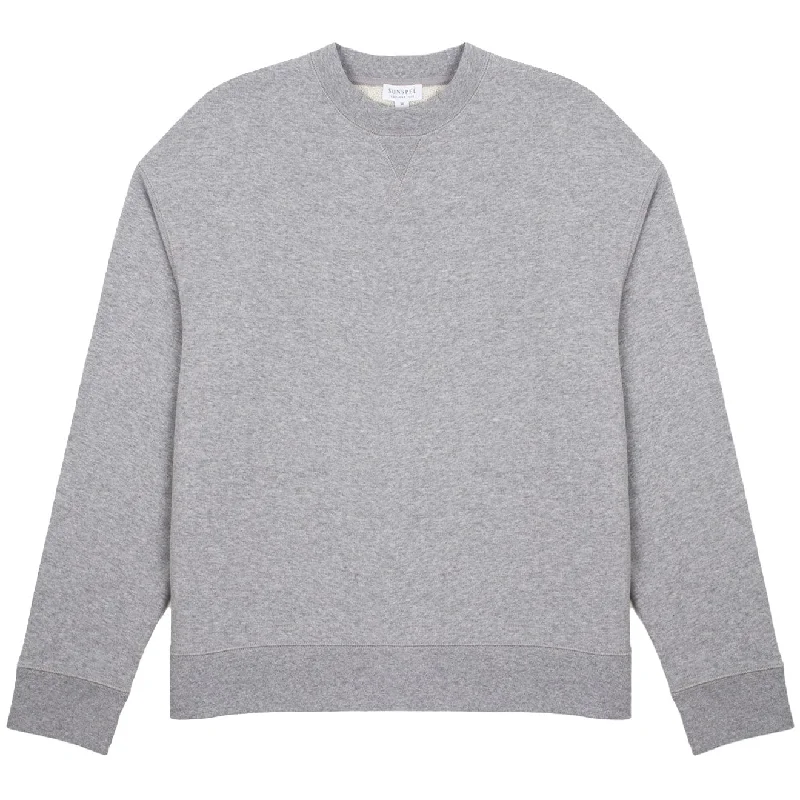 Sunspel Womens Loopback Sweatshirt Grey Melange