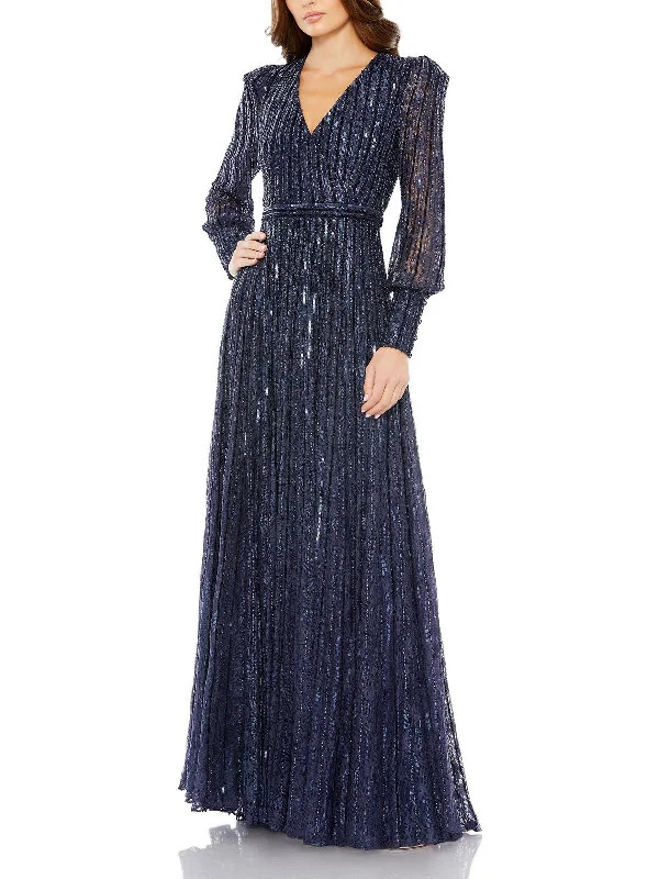 Womens Lace Embellished Evening Dress