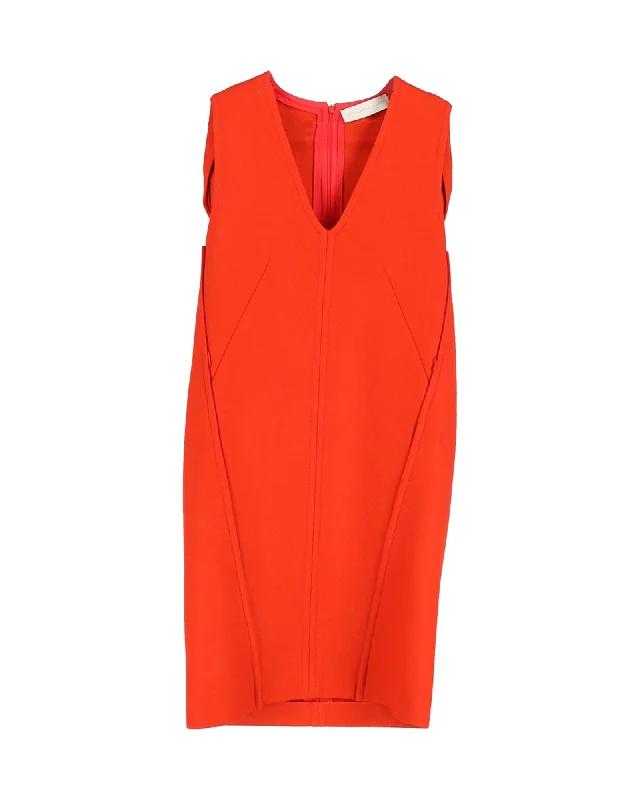 Stella McCartney Sleeveless Dress in Orange Lana Vergine