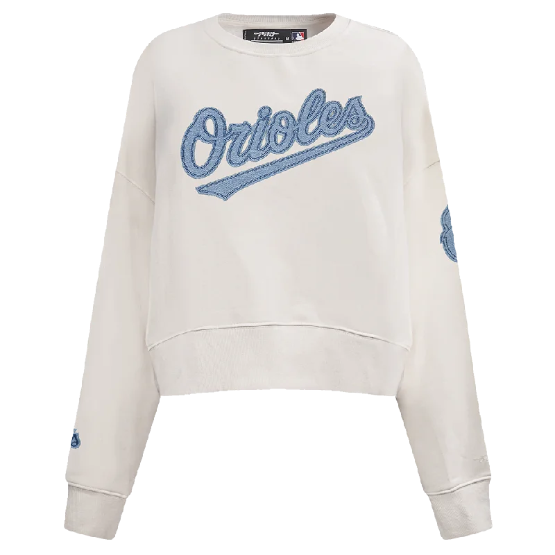 SUDADERA DE CUELLO REDONDO MLB BALTIMORE ORIOLES VARSITY BLUES PARA MUJER