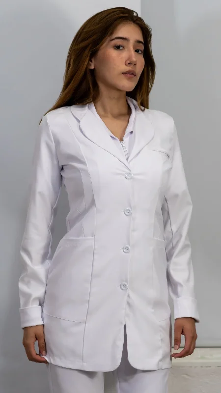 Contoured Fit Alviero Stretch White Women's Lab Coat