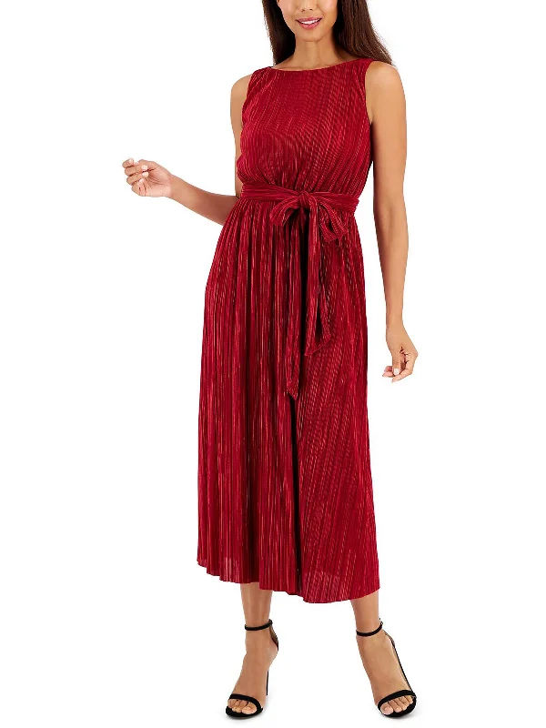 Womens Pleated Summer dress Midi Dress