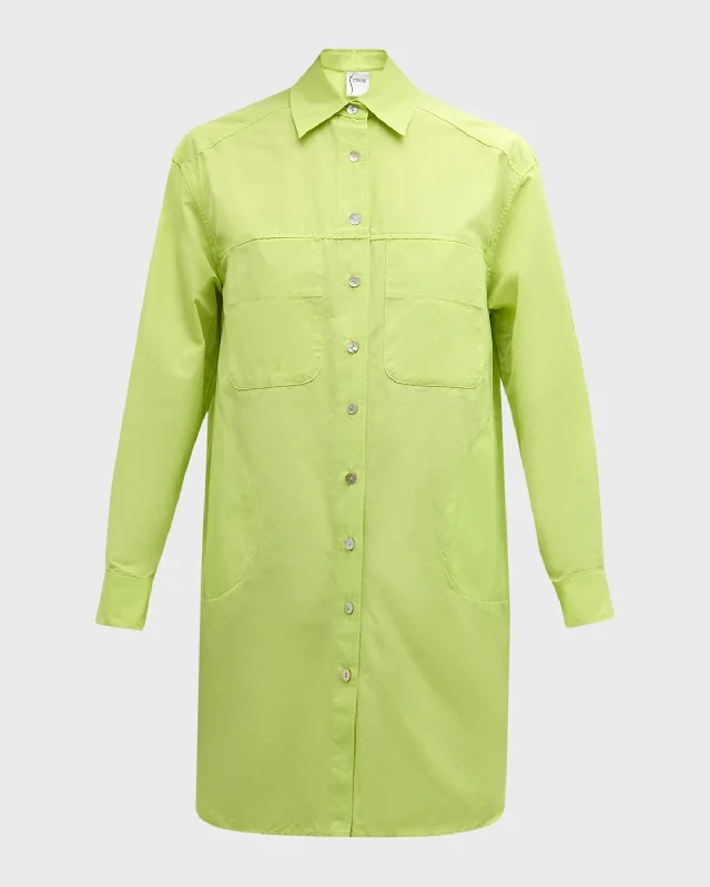 Nash Taffeta Mini Shift Shirtdress